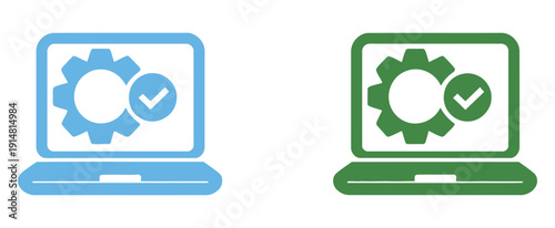 laptop computer settings icon task management checklist online productivity technology concept, ranked titles theme, hierarchy efficiency symbols, premium digital workflow levels for modern business a