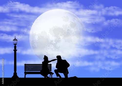 Romantic Proposal Vector Image
