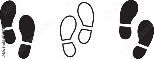 Human footprints on transparent background – Human traces, track, shoe, sole, shoeprints – stock vector