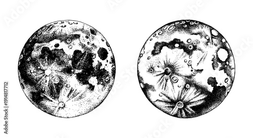 Hand drawn moon vector illustration