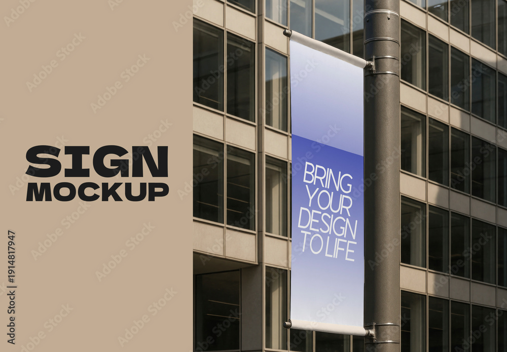 Urban Sign Mockup Design Template PSD Stock Template | Adobe Stock