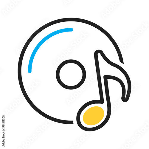 Vector multi color icon for Optical disc