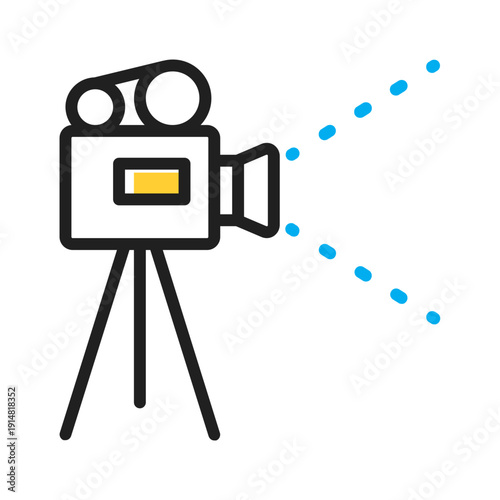 Vector multi color icon for Film projector