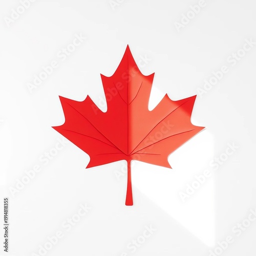 Wallpaper Mural Canadian maple leaf graphic, sharp angles, balanced asymmetry, ruby red, stark white backdrop ,  abstract,  maple leaf Torontodigital.ca