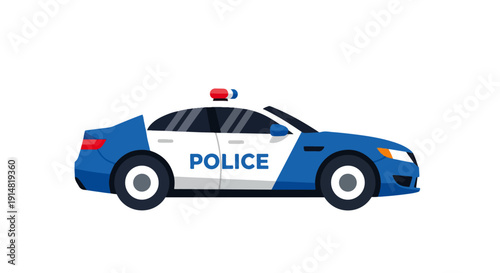 US Police Patrol Car Vector Illustration – Law Enforcement Emergency Vehicle Design