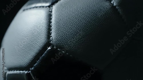 Detailed Football Texture Grayscale Close-up Image