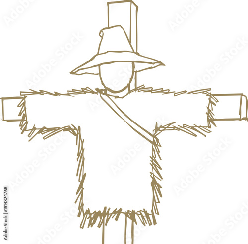 Scarecrow Sketch Illustration