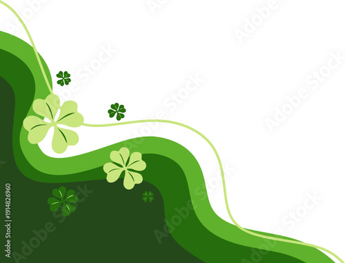 Green Clover Waves Corner