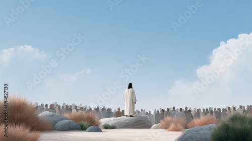 Jesus speaking to the people by parables