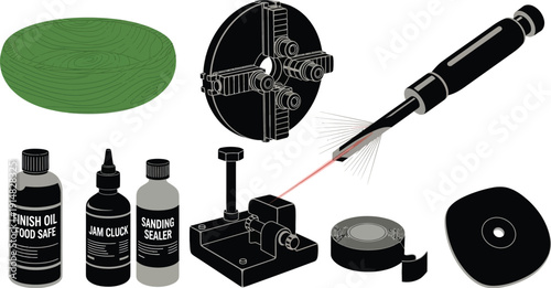 Precision Measuring and Craft Tools Icons Vector
