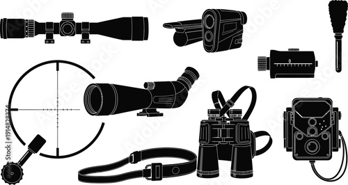 Optical Devices and Surveillance Equipment Icons