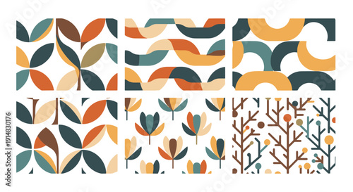 Nature Pattern Line art illustration modern dynamic color vector