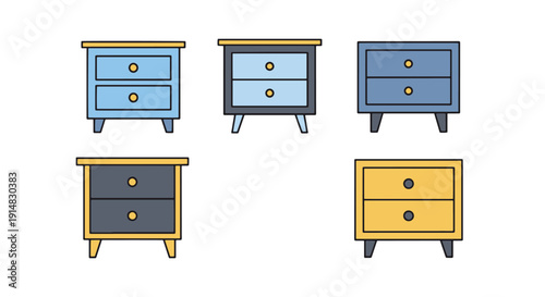 Nightstand Line art creative design modern smooth style vector