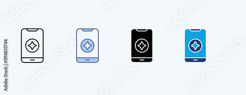 Smarphone Multiple Icon Illustration Vector