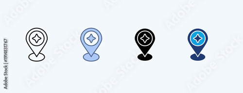 Location Multiple Icon Illustration Vector