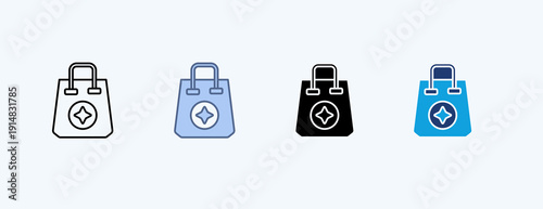 Totebag Multiple Icon Illustration Vector