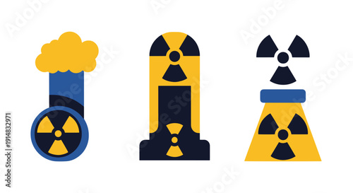Nuclear Hazard Line creative tone color illustration