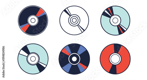 Optical Disc Line modern smooth tone vector