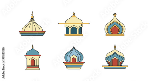 Ottoman Line art digital illustration soft tone vector