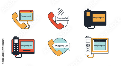 Outgoing Call Line creative modern color illustration
