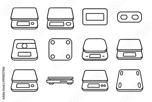 Shell scale measurement modern vector grip digital slim rectangular tool icon icons