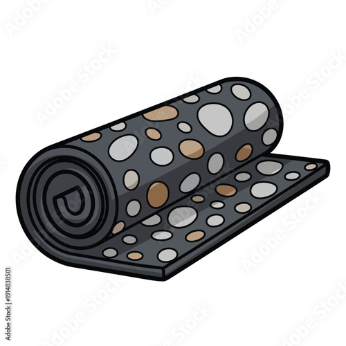 Polka Dot Yoga Mat Rolled Up.