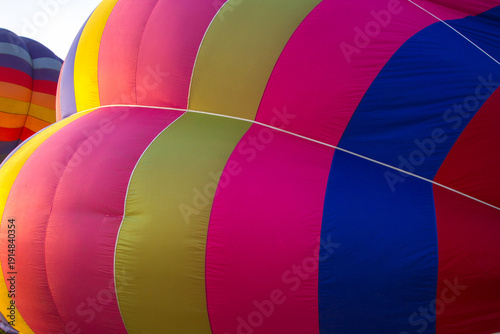 Hot air balloon colourful in the garden cosmos flower