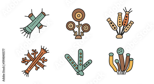 Phytoplankton Line clean modern color illustration