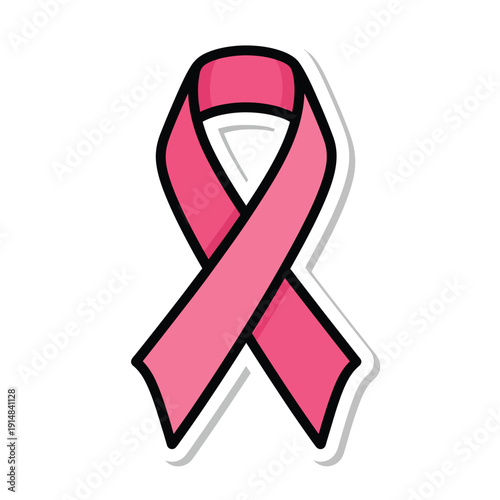 Pink Ribbon Symbol Breast Cancer Awareness.