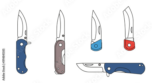 Pocket Knife Line clean modern tone vector