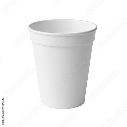 Wallpaper Mural A white disposable plastic cup standing upright against a white background isolated on transparent background Torontodigital.ca