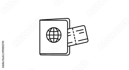 Passport and travel documents icon.