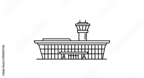Airport Terminal Building with Control Tower.
