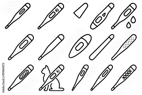 Instrument tip digital size thermometer vector grip pet animal icon design compact