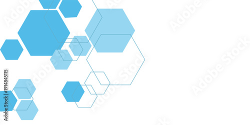 Abstract blue hexagon banner background. Eps10 vector