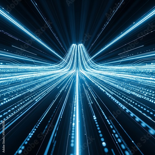 Wallpaper Mural Blue Neon Light Trails in Motion. Torontodigital.ca