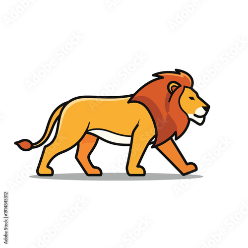 Cartoon Lion Walking