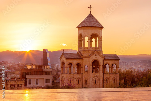 Sunset panorama in Tbilisi, Georgia