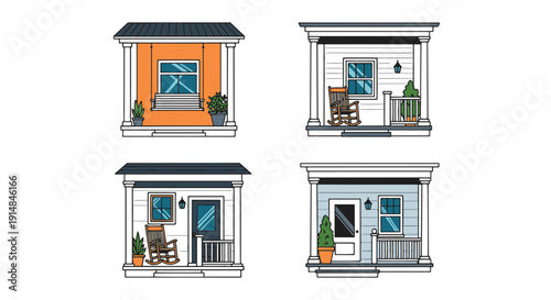Porch Line art graphic illustration soft elegant tone