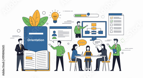 Orientation Guidebook and Team Collaboration Scene