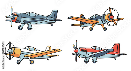 Propeller Plane Line creative abstract design illustration