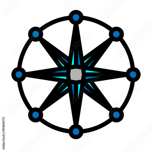 Fate Wheel Vector Filled Icon Design