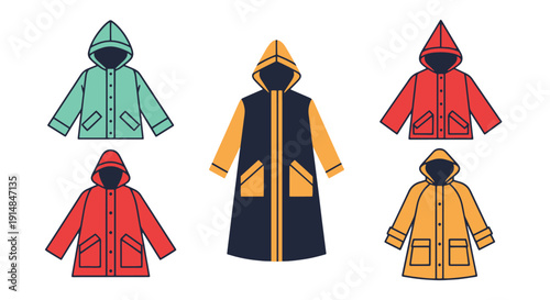 Raincoat Line art dynamic modern abstract illustration