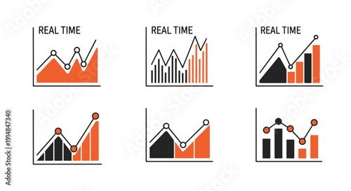 Real Time Chart colorful creative design illustration