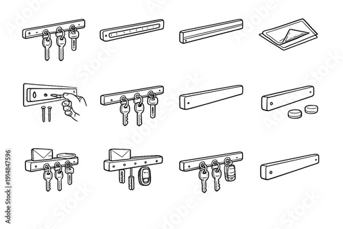 Holder fitting icon vector backing home magnetic pad carrier continuous rail key