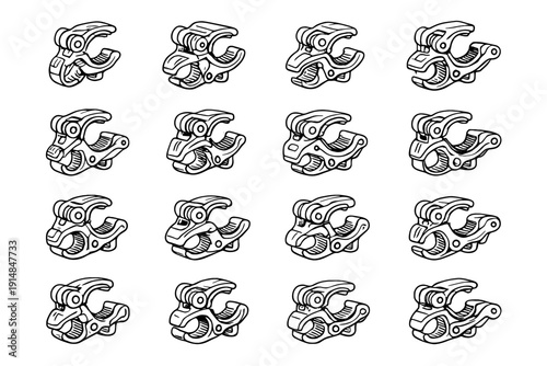 Rounded cradle icons modern vector light jaws lamp icon design bike compact