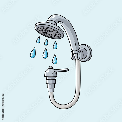 Shower Head with Water Droplets