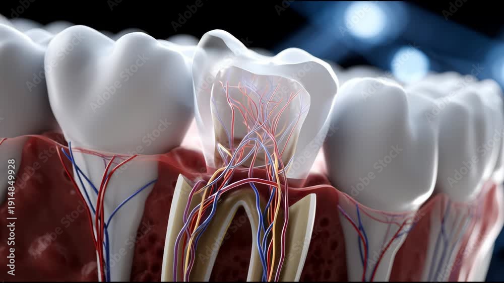 Tooth Nerve System Tooth anatomy dental nerve tooth root dental pulp enamel dentin gum ...