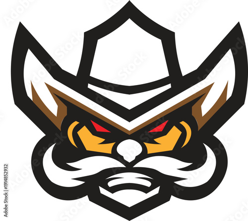 Vector cowboy tiger face logo