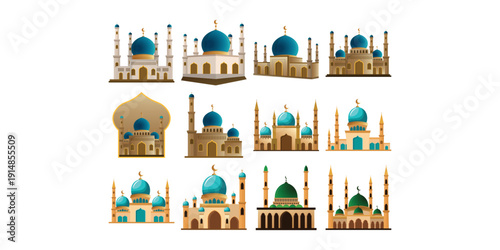 Illustration of a Mosque Set